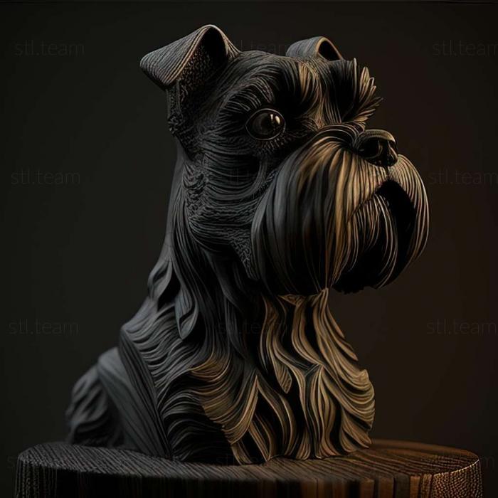 3D model Zwergschnauzer dog (STL)